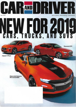 CAR & DRIVER 2018 SEPT - GENESIS G70, JAGUAR I-PACE, CAMARO SS CONV